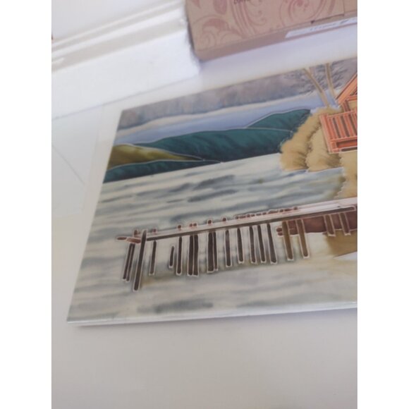 Benaya Ceramics Wall or Table Ceramic Tile 8x12" "Lake Cottage" - Picture 4 of 10